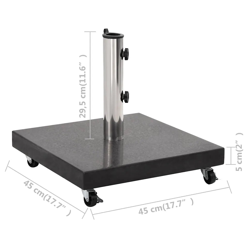 Base per Parasole in Granito 30 kg Quadrata Nera 48565