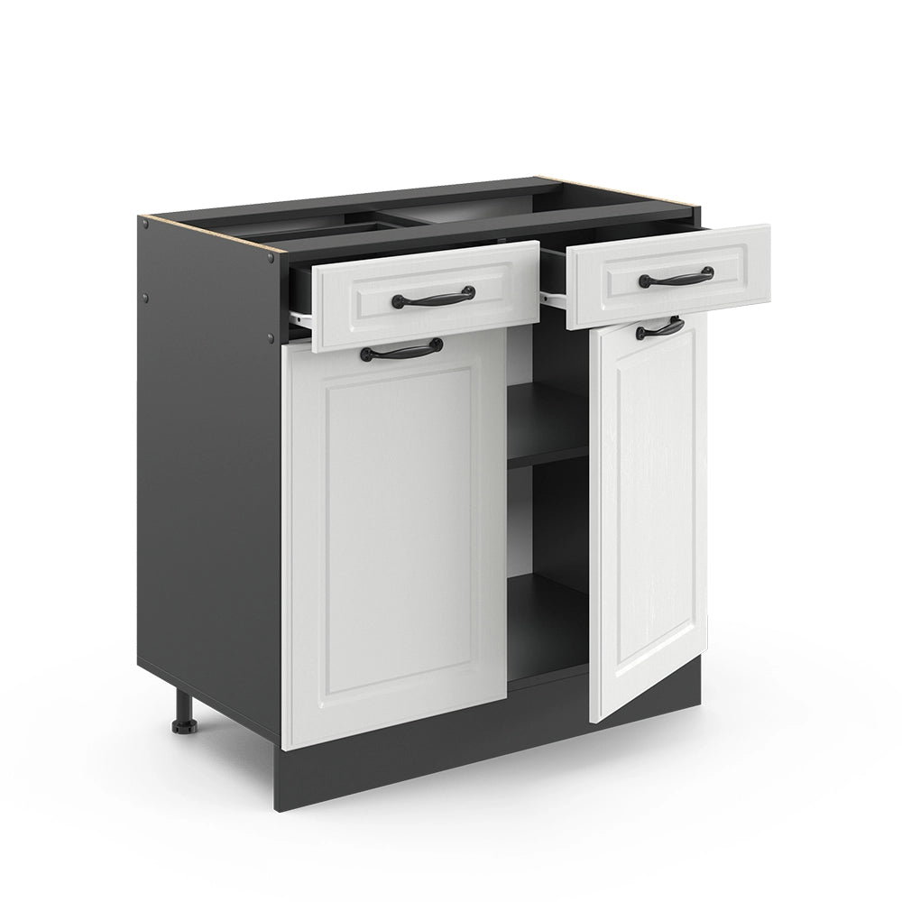 Vicco Mobiletto base per cucina Bianco casa di campagna 80 cm , PL Marmo