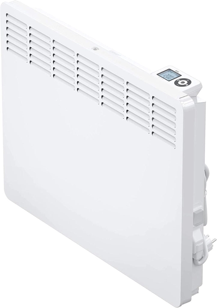 casa Technik 236534 parete Termoconvettore WKL 1505 per circa 15 m², Riscaldamento 1500 W, 5 – 30 gradi C, da appendere a parete, Display LCD, Timer settimanale, Metallo, colore: bianco