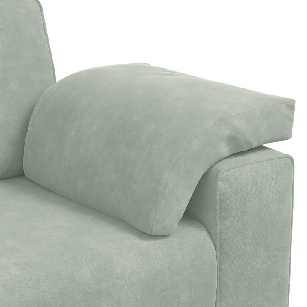 Divano Divanetto Grigio Chiaro 160x77x82 cm in Velluto 4105257