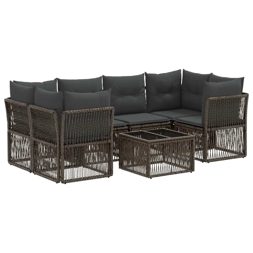 Set Divano da Giardino 7 pz Grigio polyrattan 3434138