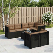 Divano 7 Posti da Giardino con Cuscini Aspetto Rattan PP 3444160