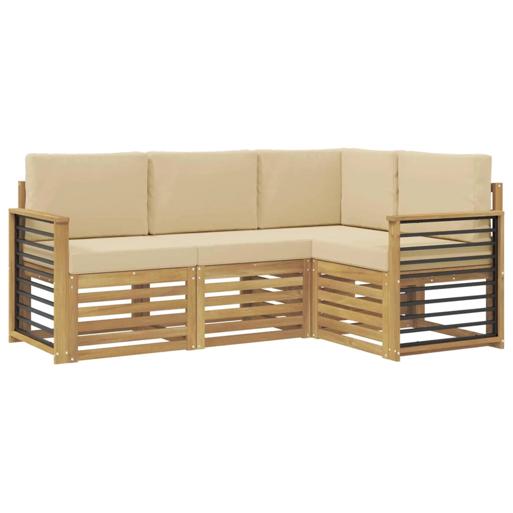 Set divani 4 pcs Bianco e Beige 187,5 x 128,5 x 73 cm 3391768