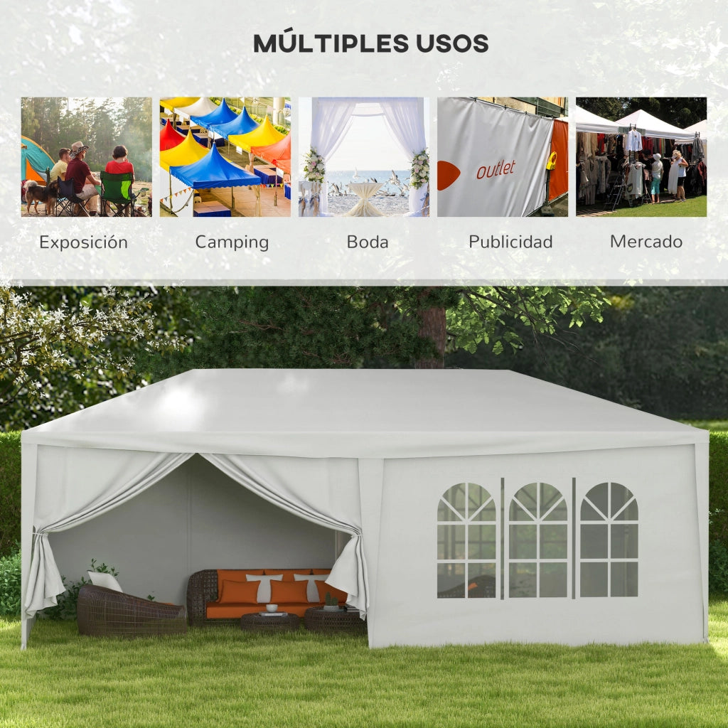 Gazebo da Giardino ¨C Minimal ¨C Bianco 6x3 m