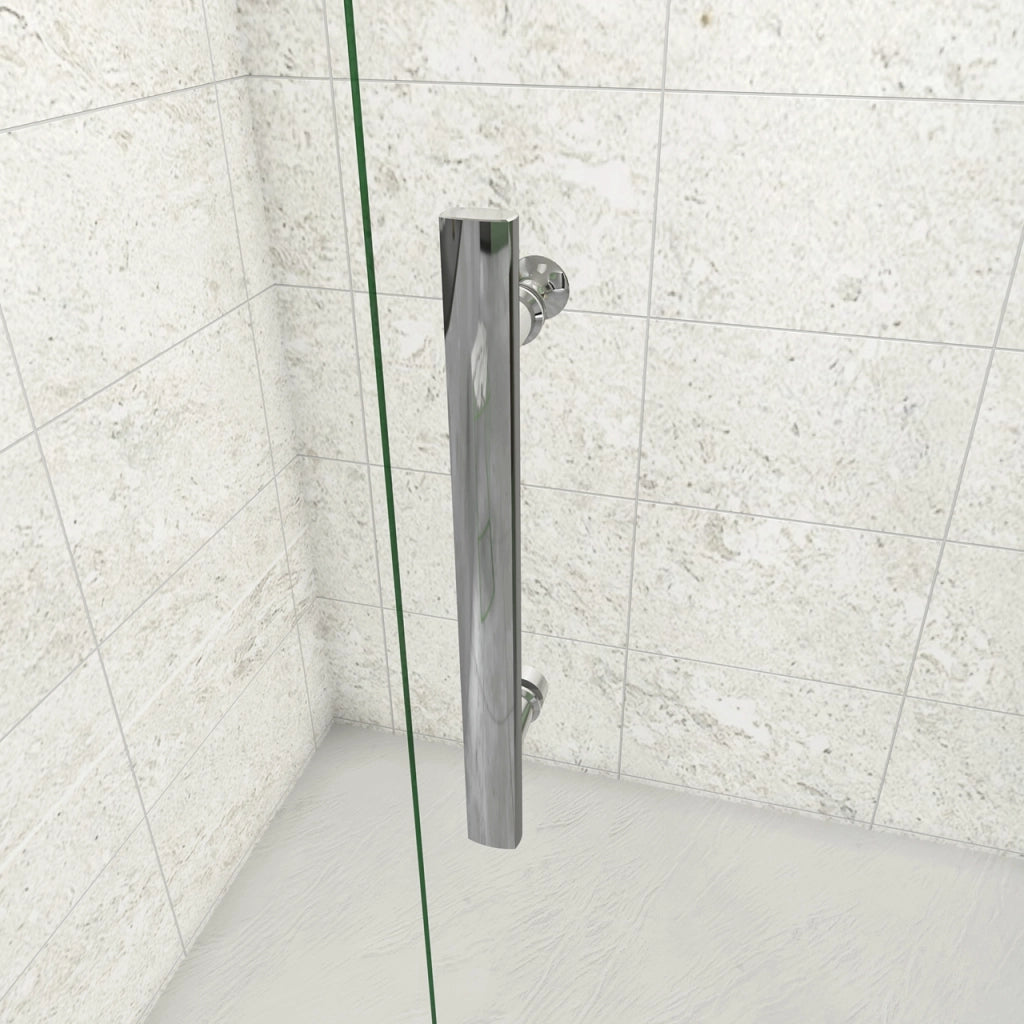 185 cm Box Doccia Walk In  Parete Fissa 70 cm + Porta Pieghevole 67 cm Vetro da 6 mm Temperato Anticalcare Barra Stabilizzatrice 45 cm Cromo Lucido