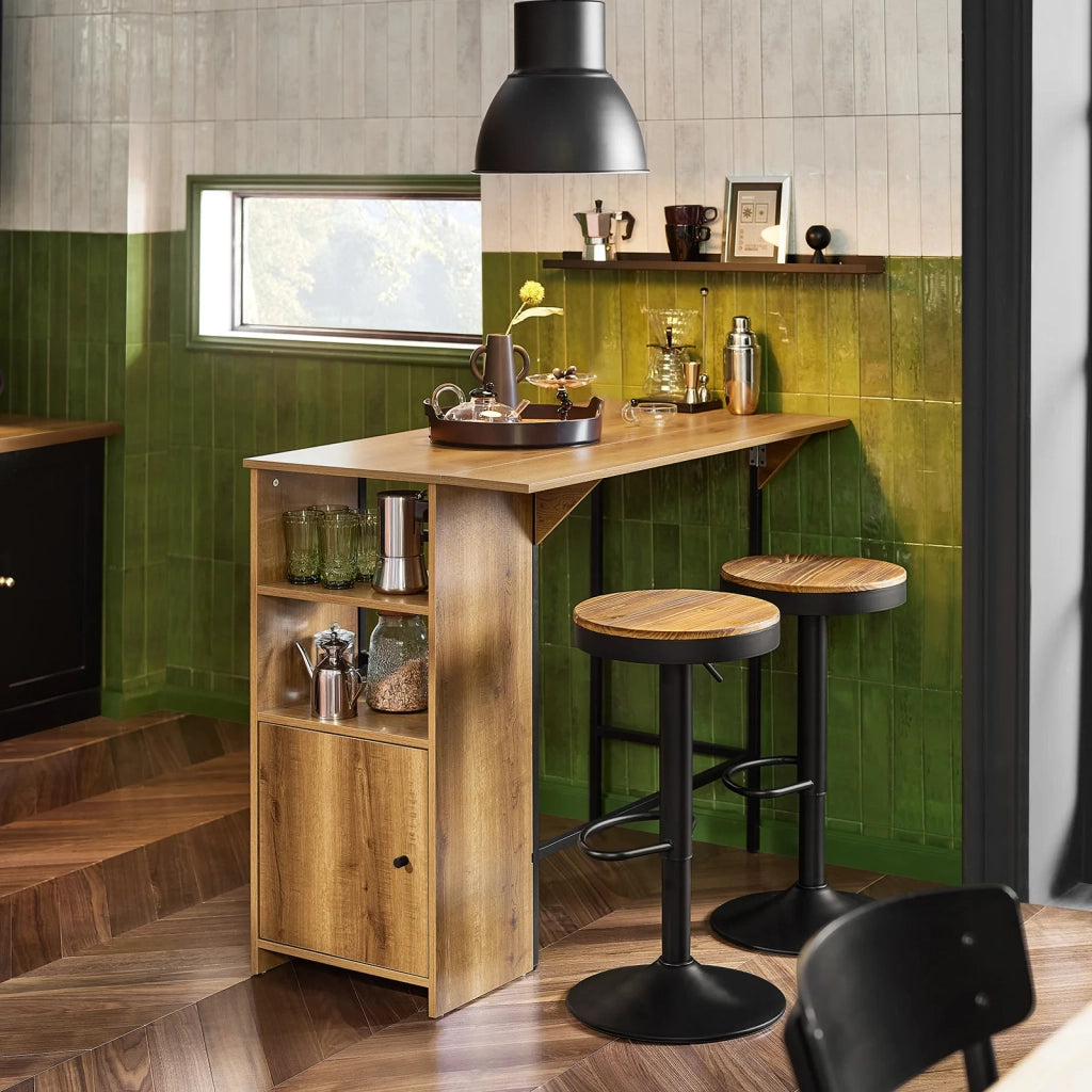 Bancone Bar Tavolo da pranzo con piano di lavoro espandibile Tavolo da balcone in design industriale 120x(45+18) x95 cm FWT98-PF SoBuy
