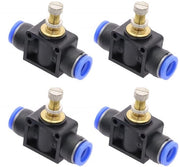 Regolatore di flusso d'aria - Connettori veloci - Connettore pneumatico - Acciaio inossidabile - Connetti facile - Temperatura 0-60°C - Adatto per tubi PU/Nylon - Fitting pneumatico