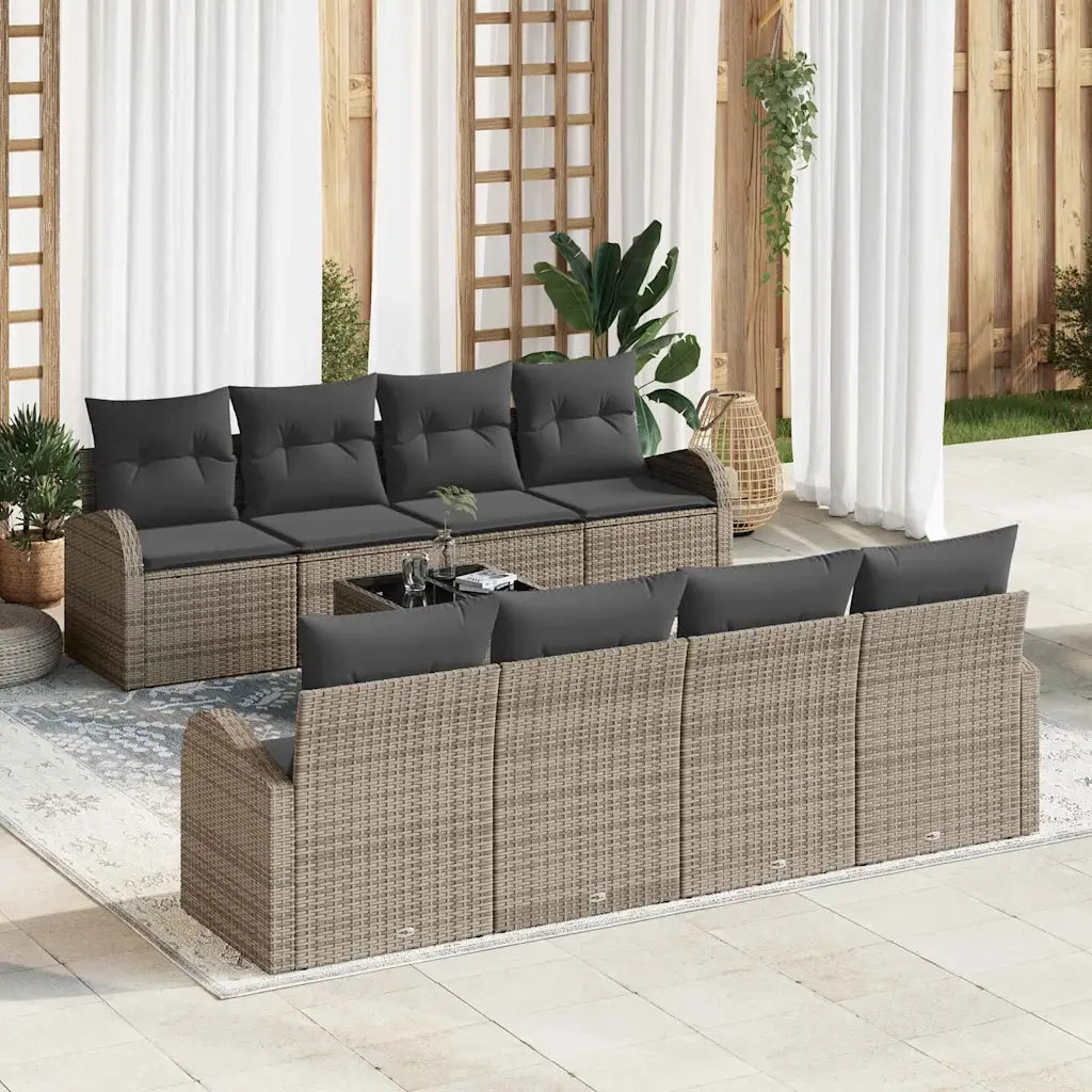 Set Divano da Giardino Grigio 55 x 55 x 37 cm polyrattan 3345969
