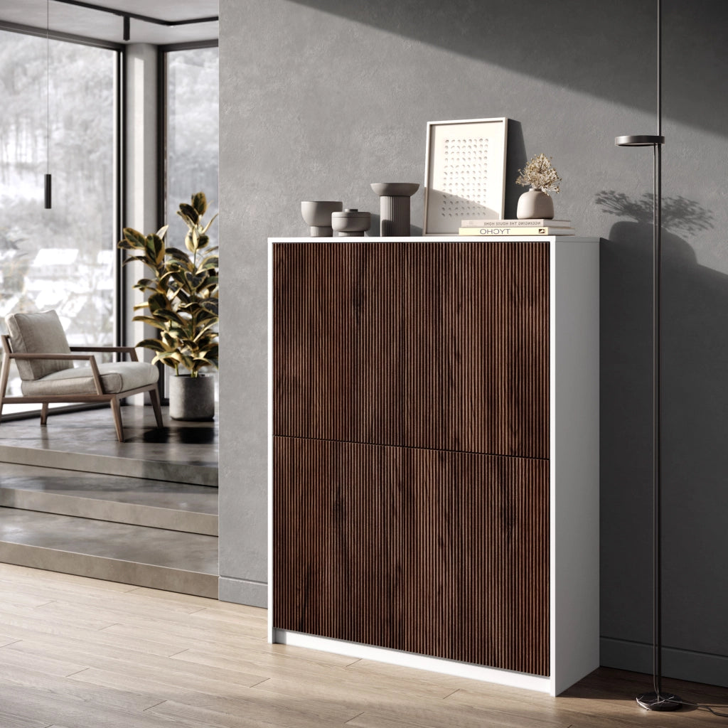 Credenza alta BUDAPEST bianco/rovere rio