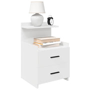 Comodino con 2 Cassetti Bianco 40x36,5x62 cm 858632