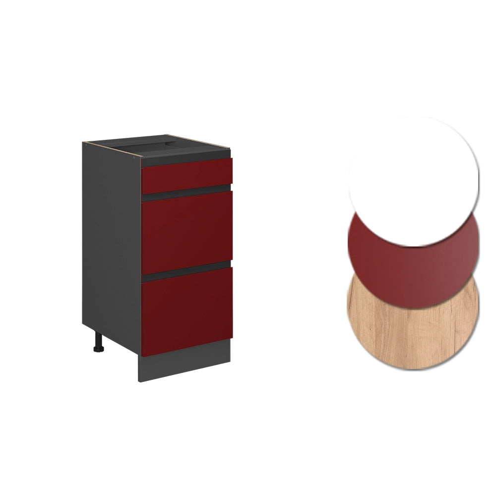 Vicco Mobiletto base per cucina Rosso 40 cm PL Marmo