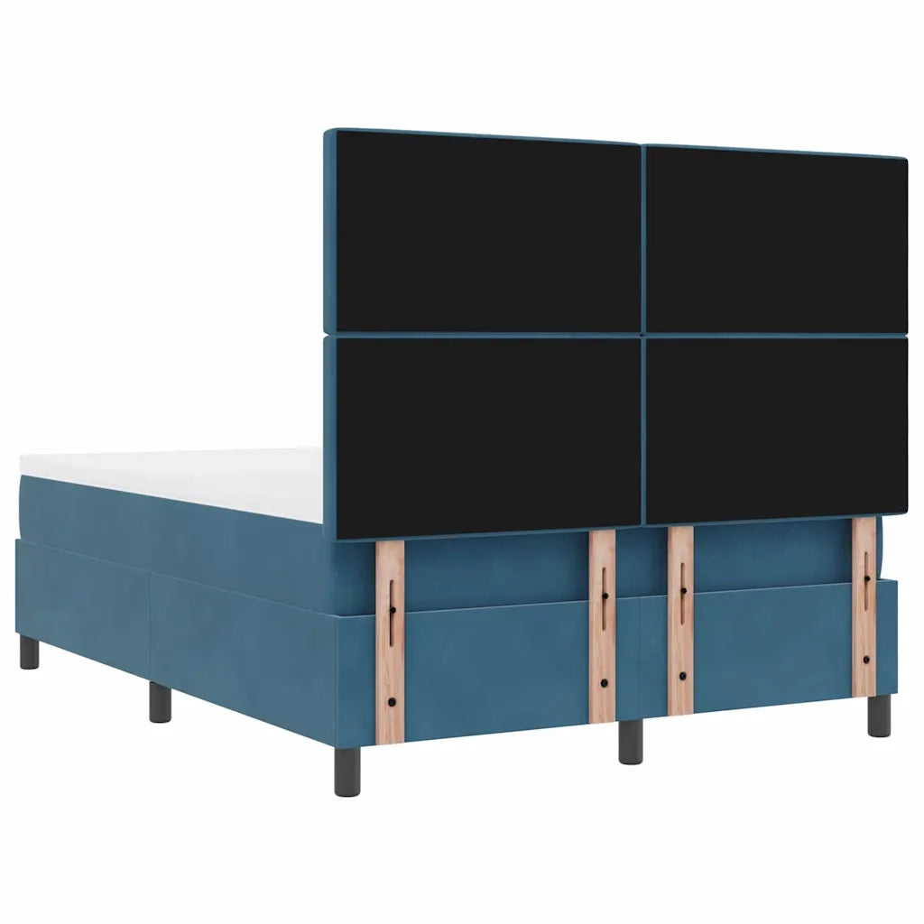 Letto a molle con materasso Blu Scuro 140 x 200 cm Velluto 3339774