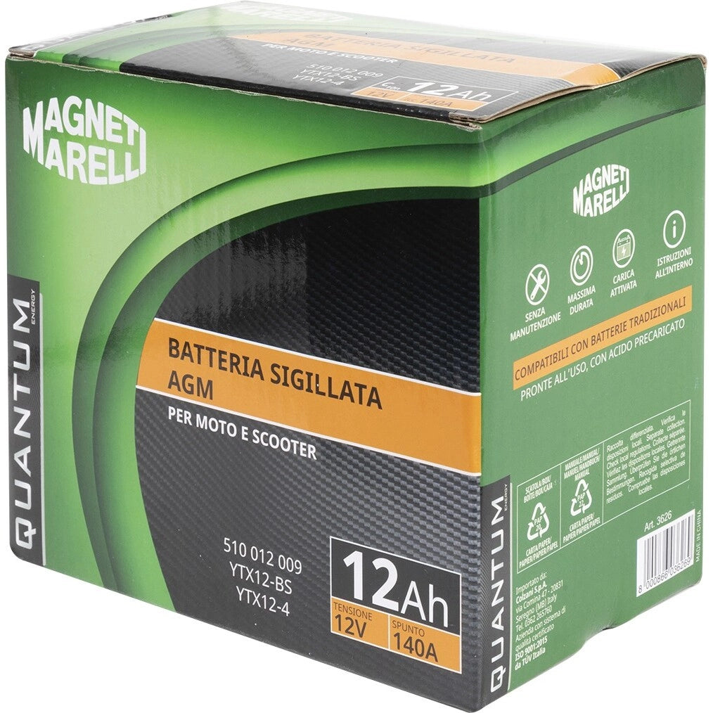 BATTERIA MOTO QUANTUM 12AH AGM-CCA 140A SX