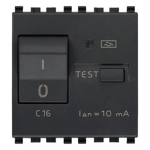 VIMAR EIKON - INTERRUTTORE AUTOMATICO MAGNETOTERMICO DIFFERENZIALE 1P+N C 16, 120-230 V 10MA GRIGIO