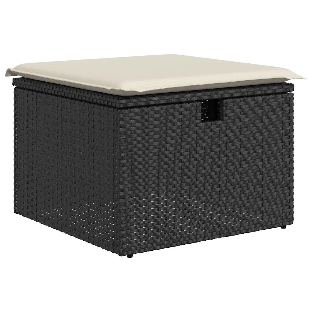 Set Divani da Giardino 5 pz con Cuscini in Polyrattan Nero 3325462