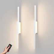 Lampada da parete LED senza fili con telecomando - Illuminazione moderna - 2 pezzi - Bianco - 60 cm