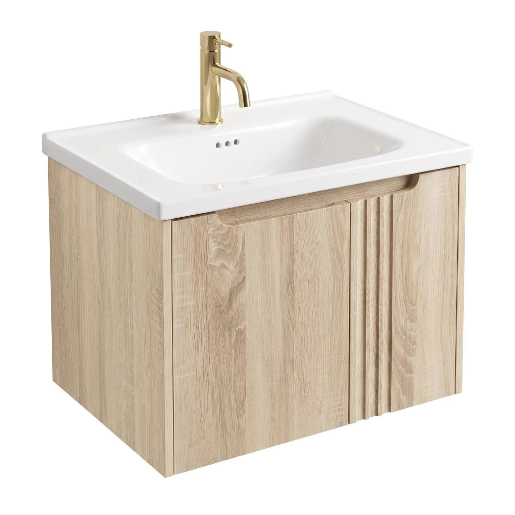 Mobile Bagno Con Lavabo Rea Db86-60l-3 Light 60cm