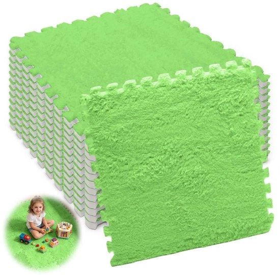 Tegoli per pavimento in schiuma espansa, 12 pezzi, per soggiorno e camera da letto, 30 x 30 x 1 cm, per pavimenti in schiuma espansa per soggiorno e camera da letto (verde)