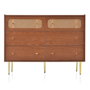 Buffet Commode con 6 cassetti rotin - Xylo - Marrone per camera da letto e soggiorno