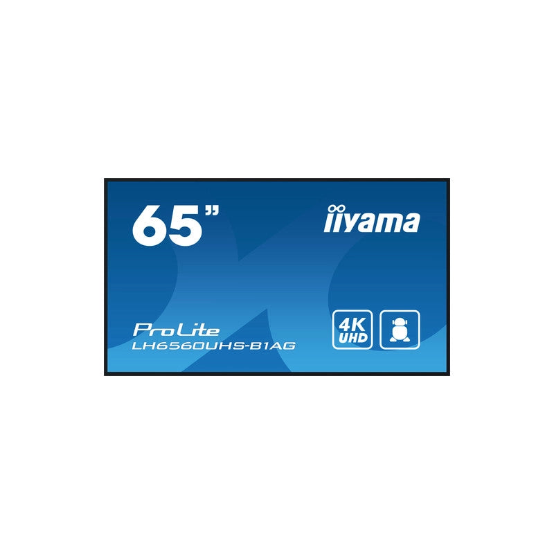 Iiyama lh6560uhs-b1ag visualizzatore di messaggi pannello a digitale 165,1 cm (65") led wi-fi 500 cd/m² 4k ultra hd nero processore integrato android 11 24/7