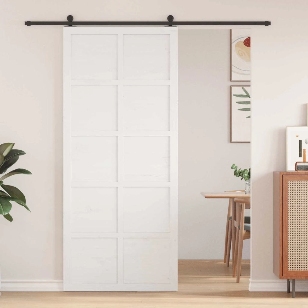 Porta del fienile Bianco 90 x 2,5 x 208 cm 42047147