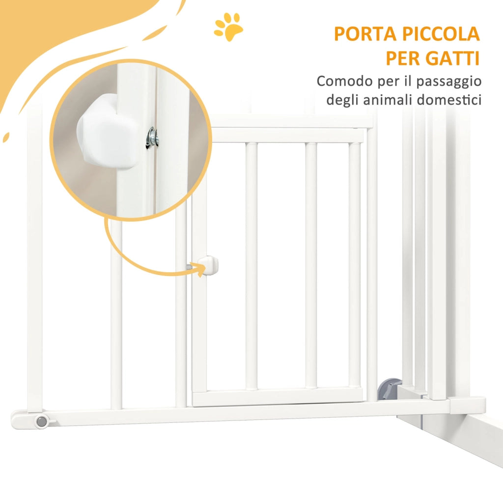 Cancellino per Cani ¨C Minimal ¨C 74-100x76 cm Bianco Acciaio e PA