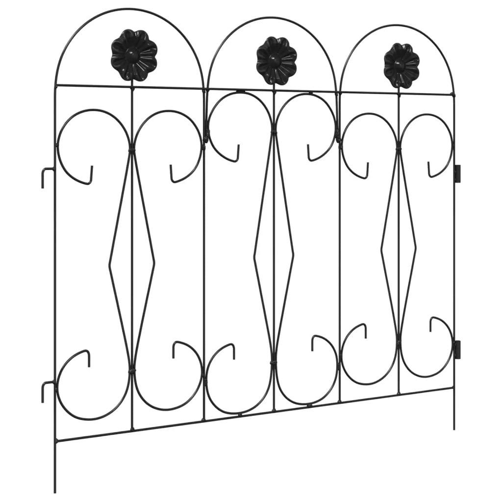 Recinzione per Giardino 5 pcs Nero Acciaio 42021368