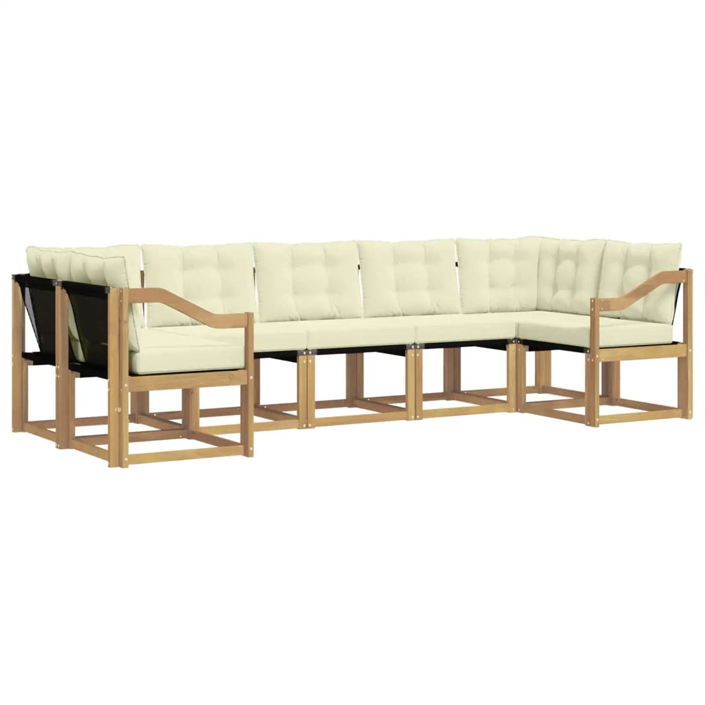 Set di divani da esterno 7 pz Bianco e Crema 3389844