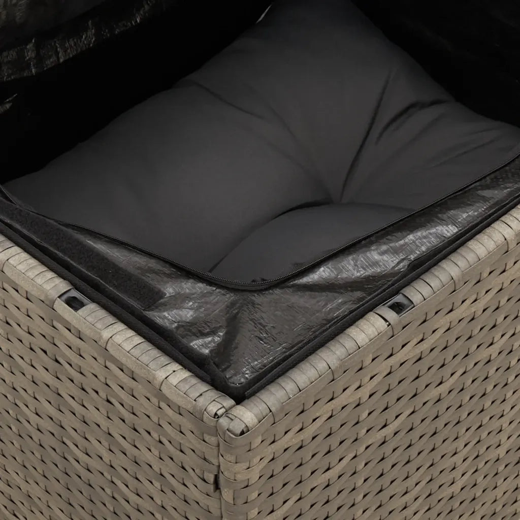 Set Divano da Giardino 10 pz con Cuscini Grigio in Polyrattan 3256151