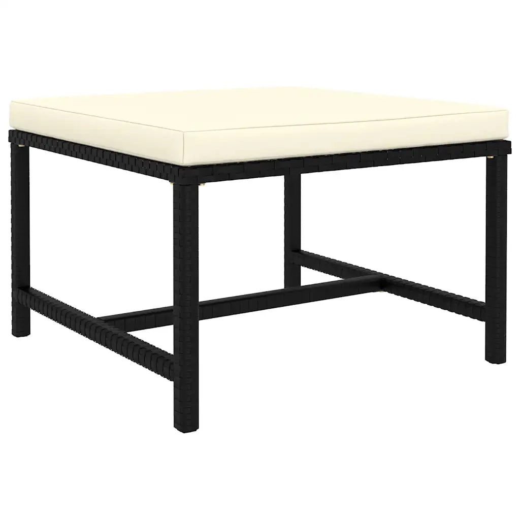 Set Divani da Giardino 7 pz | Set Salotto da Giardino con Cuscini in Polyrattan Nero