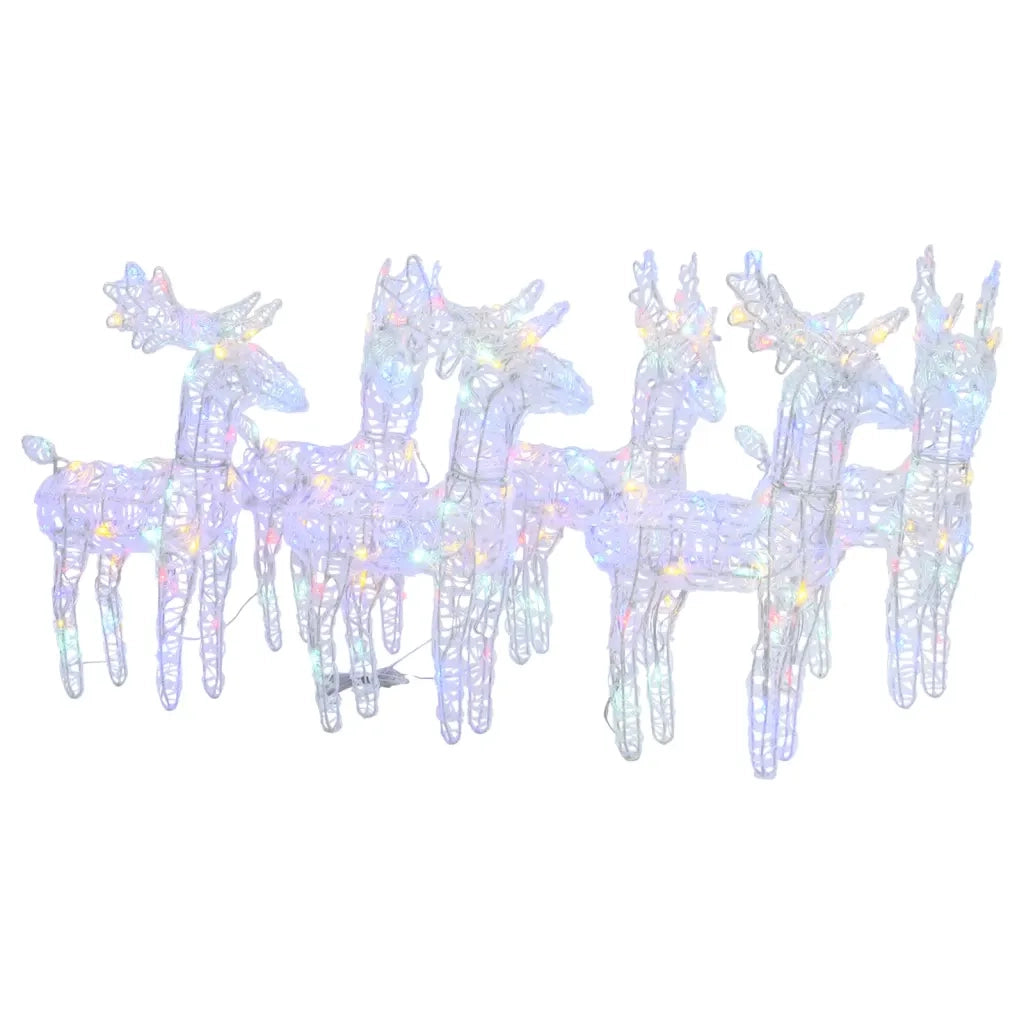 Renne di Natale 6 pz Multicolore 240 LED-Luci decorative natalizie in Acrilico