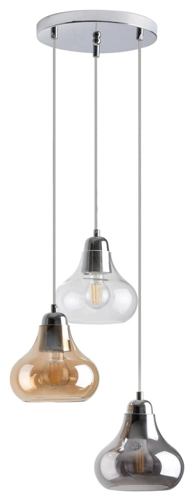 Lampada sospensione Rabalux Jezabel E27 3 luci cromo