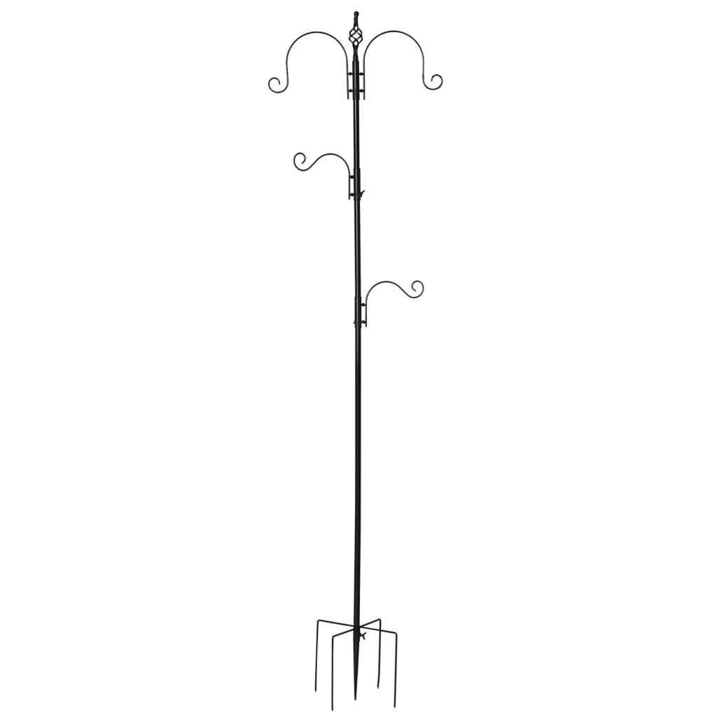 Mangiatoia per uccelli decorativa con 4 ganci ¨C Minimal ¨C 54.5x54.5x208 cm nero