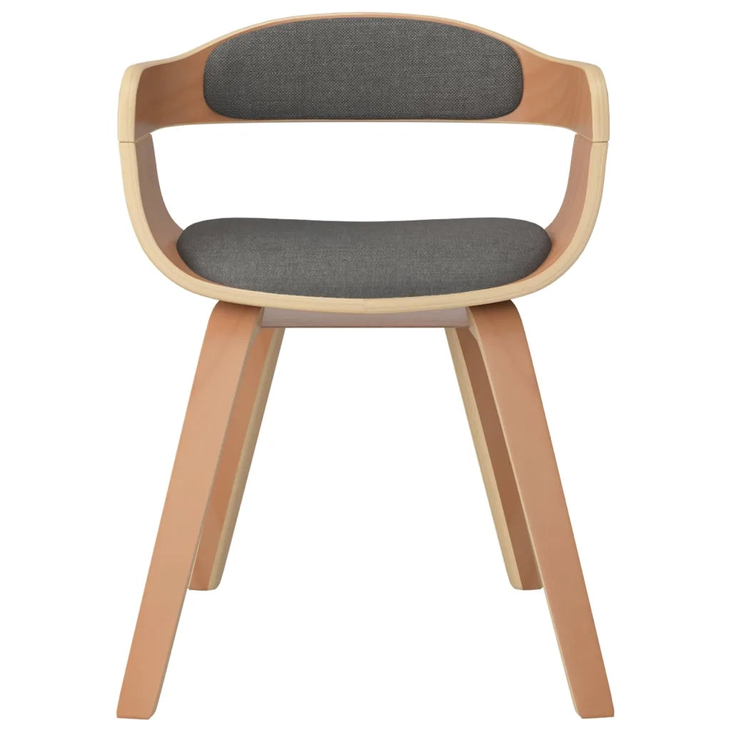 Sedia da Pranzo Grigio Chiaro in Legno Curvato e Tessuto 3092375