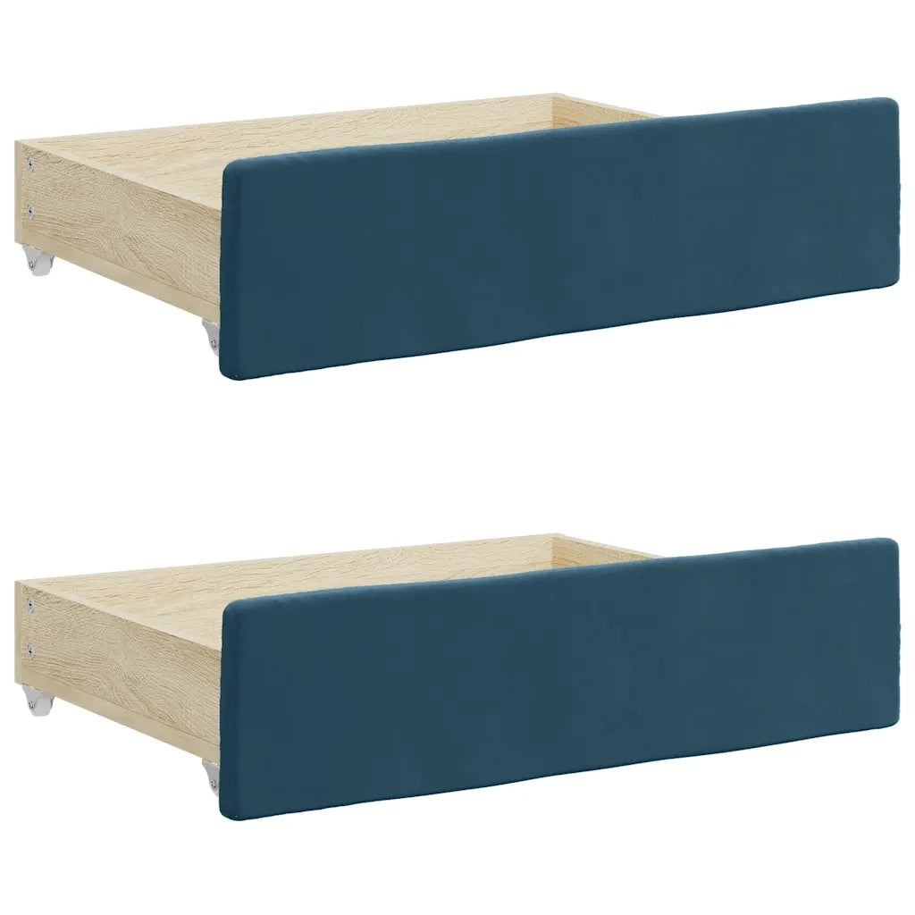 Divano Letto Estraibile con Cassetti Blu 80x200 cm Velluto 3197341