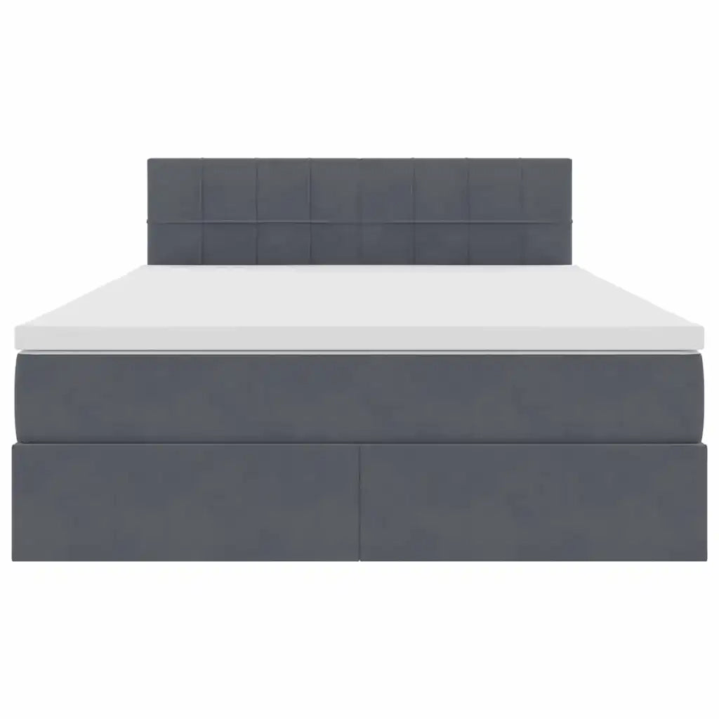 Letto con Contenitore Grigio scuro 140 x 200 cm Velluto