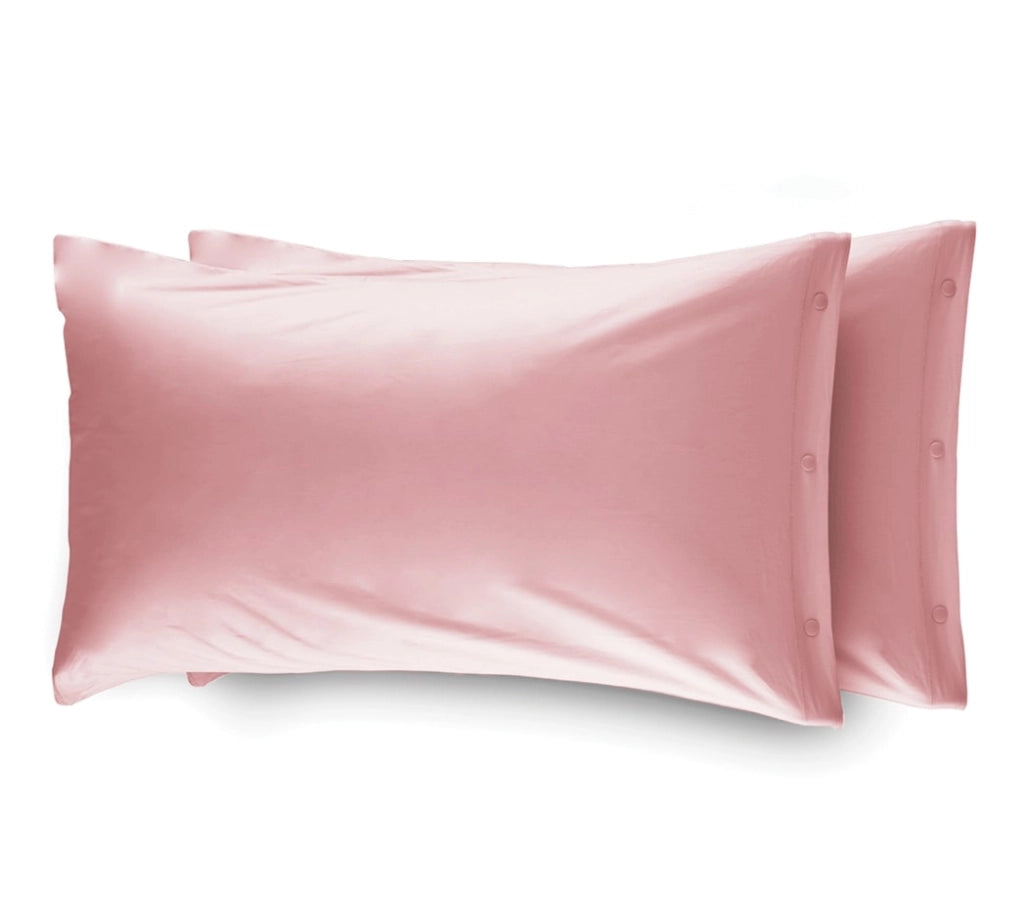 Completo Lenzuola Made In Italy In Puro Cotone Tinta Unita Varie Colorazioni - Singolo - Rosa