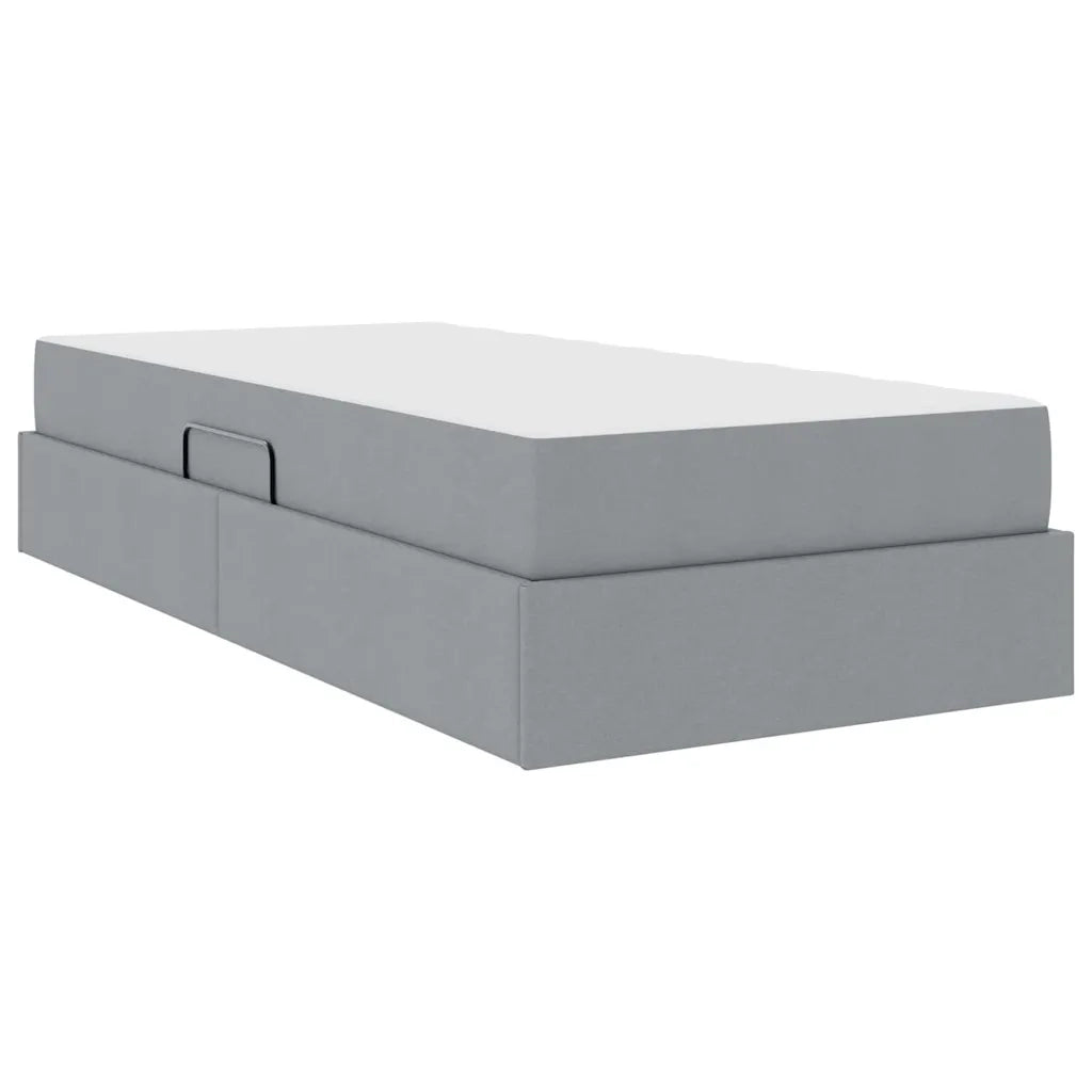Letto con contenitore e materasso Grigio chiaro 90 x 200 cm 3399634