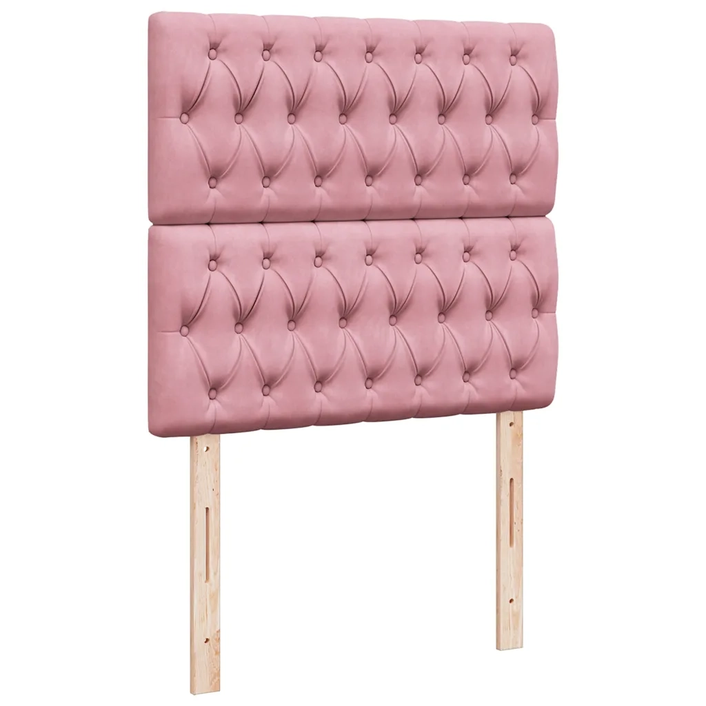 Giroletto a Molle con Materasso Rosa 100x200 cm in Velluto 3292273