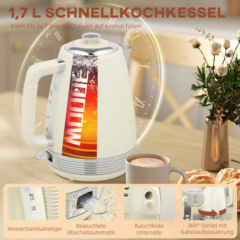 Set Bollitore e Tostapane ¨C Minimal ¨C 1,7L 2200W 4 Fessure 7 Livelli