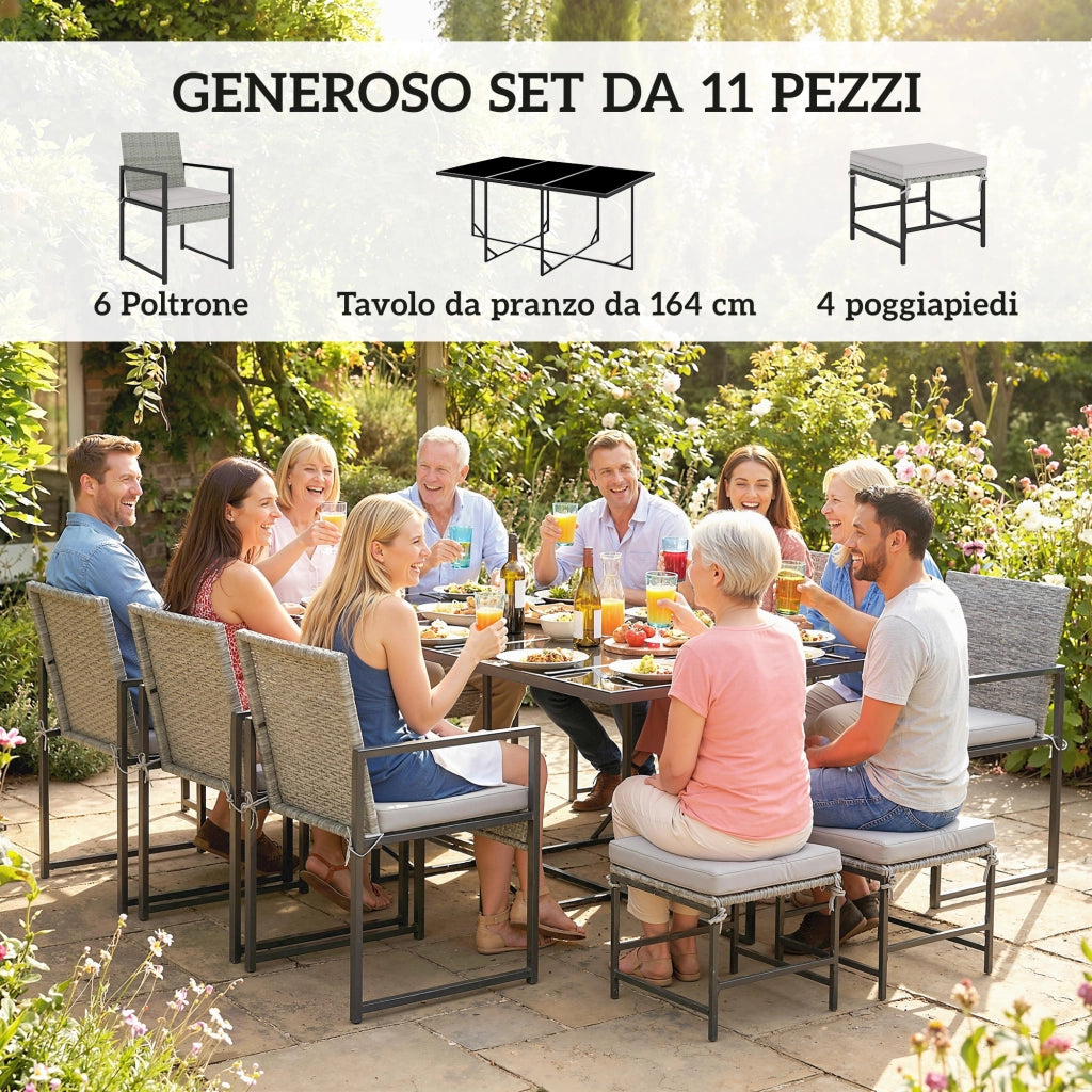 Set poltrone per esterno ¨C Minimal ¨C 11 pezzi, grigio