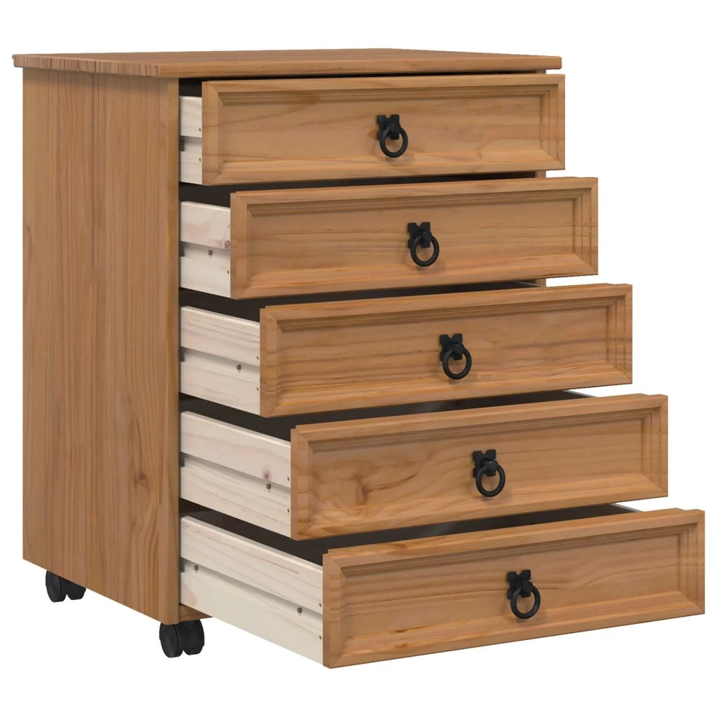 Armadietto Rotolante con Cassetti CORONA Marrone Miele 42040533