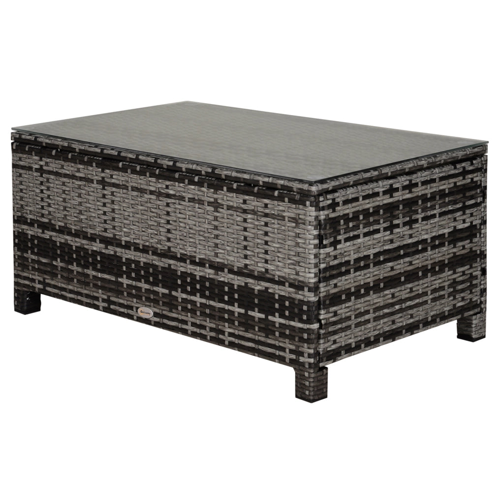 Tavolino da giardino ¨C Minimal ¨C Polyrattan grigio 85x50x39 cm
