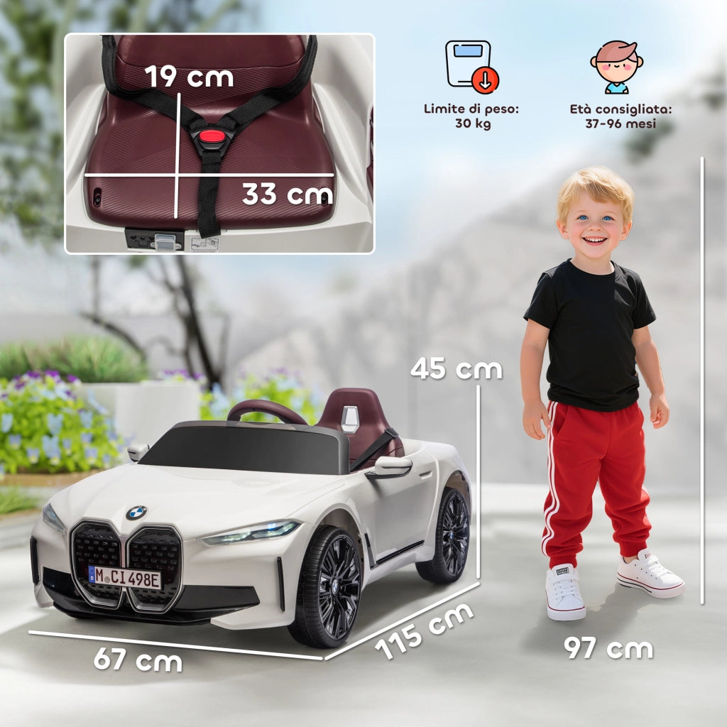 Macchina Bambini Telecomando BMW ¨C Minimal ¨C Bianca 115x67x45 cm