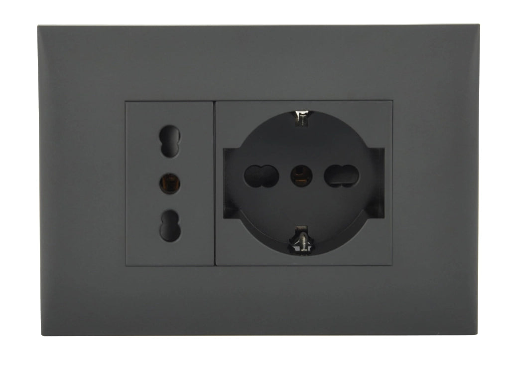 Placca Precomposta 2211 Electraline Nero 220 V 2 Pezzi