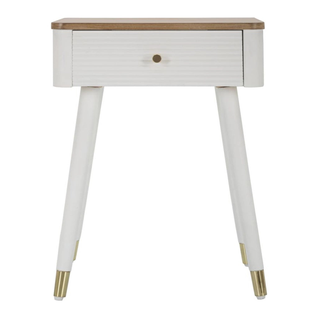 Comodino VKH11, Bianco, Legno, 45x32x62 cm