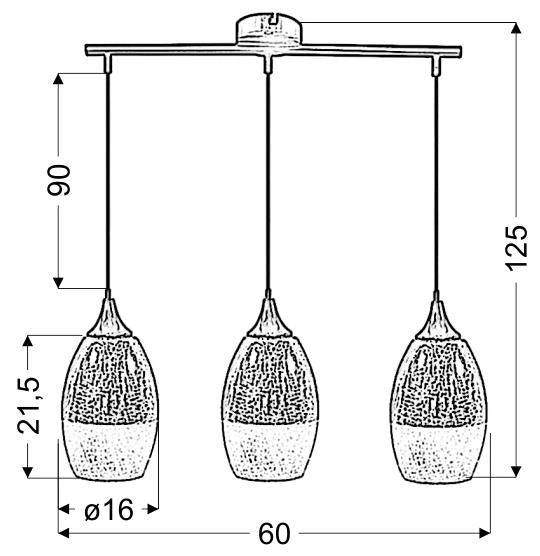 Lampadario a sospensione Candellux Celia 3xE27 cromo