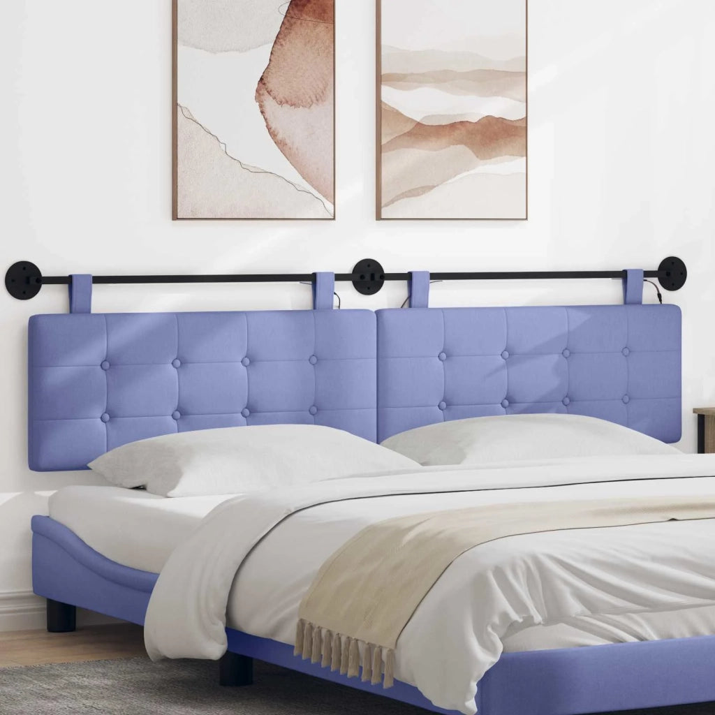 Testiera sospesa Con luce LED Blu jeans Tessuto 3424503