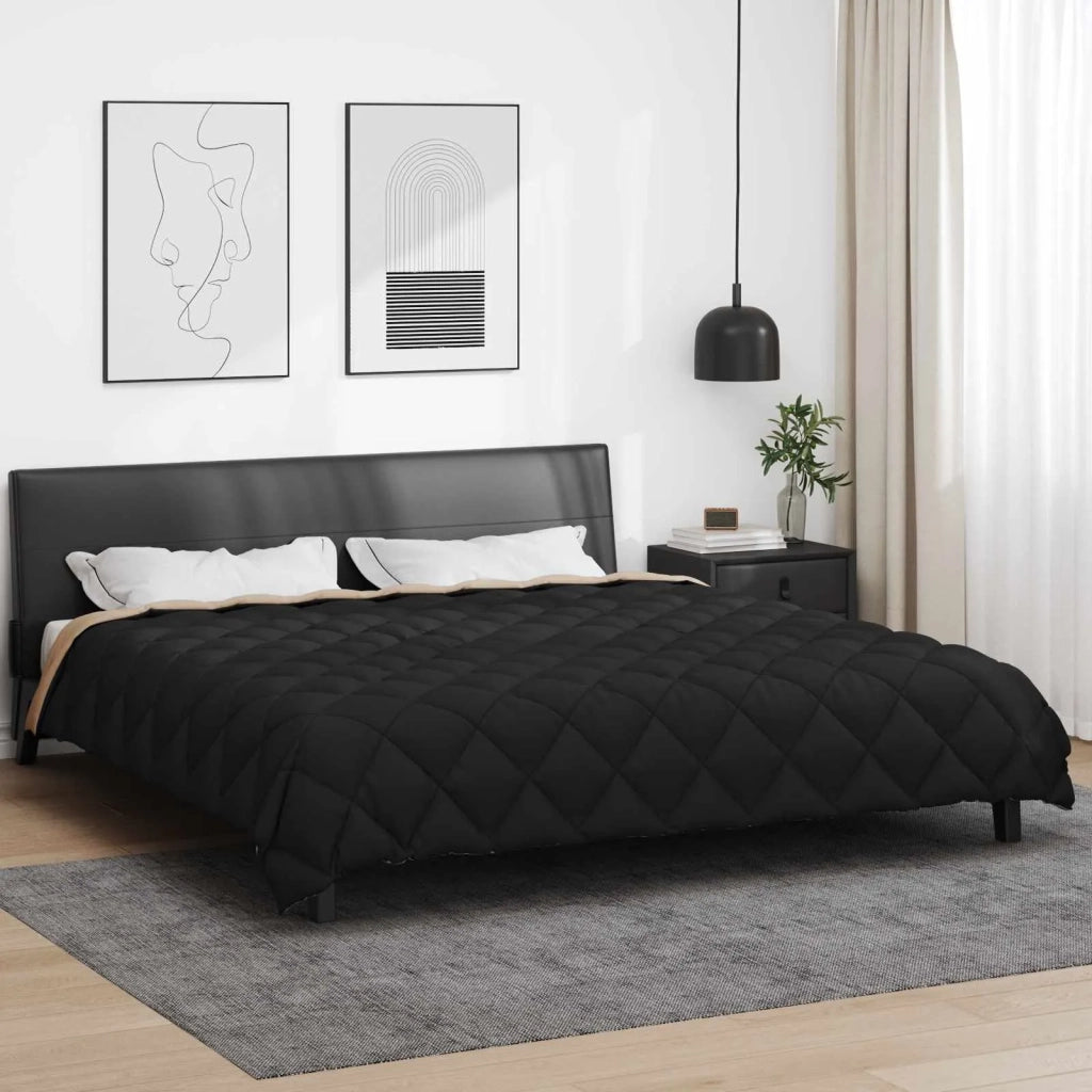 Piumone | Duvet Invernale Nero e Talpa 200 x 240 cm Microfibra
