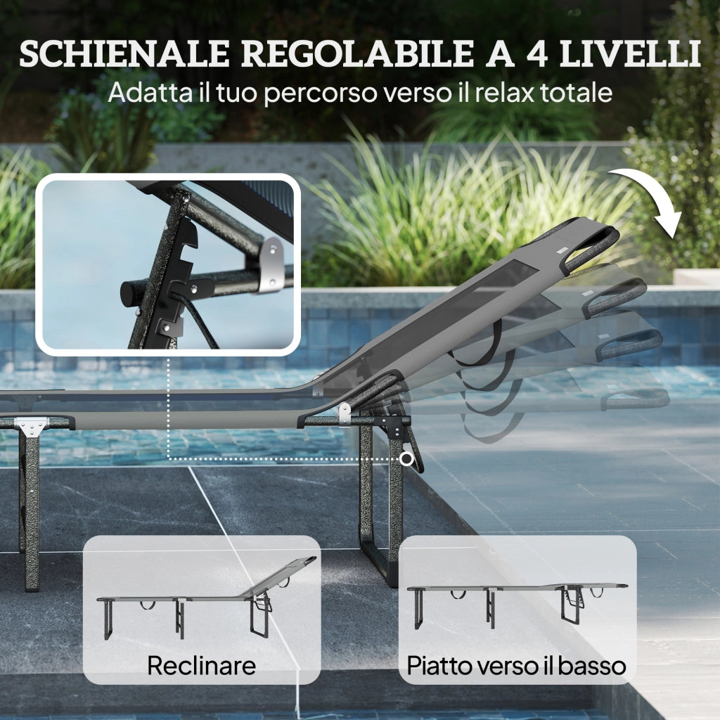 Sedia Pieghevole Reclinabile ¨C Minimal ¨C Grigio
